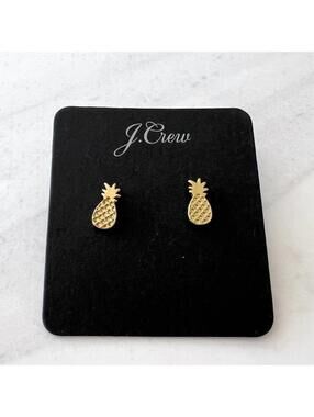J.Crew Gold Pineapple Stud Earrings